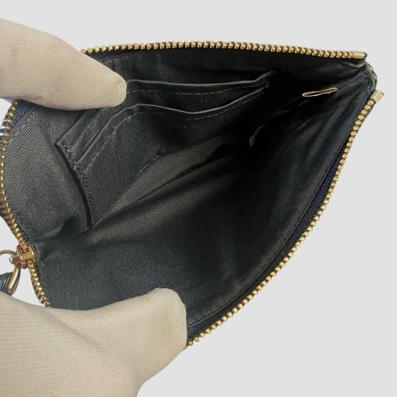 Coach Navy Blue Pebbled Wristlet - Picture 5 of 7